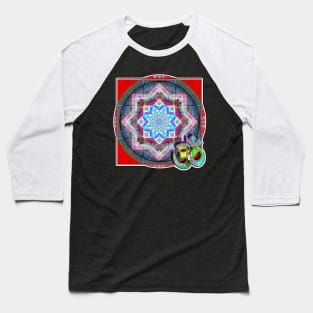 Disk Mandala Green Om Baseball T-Shirt